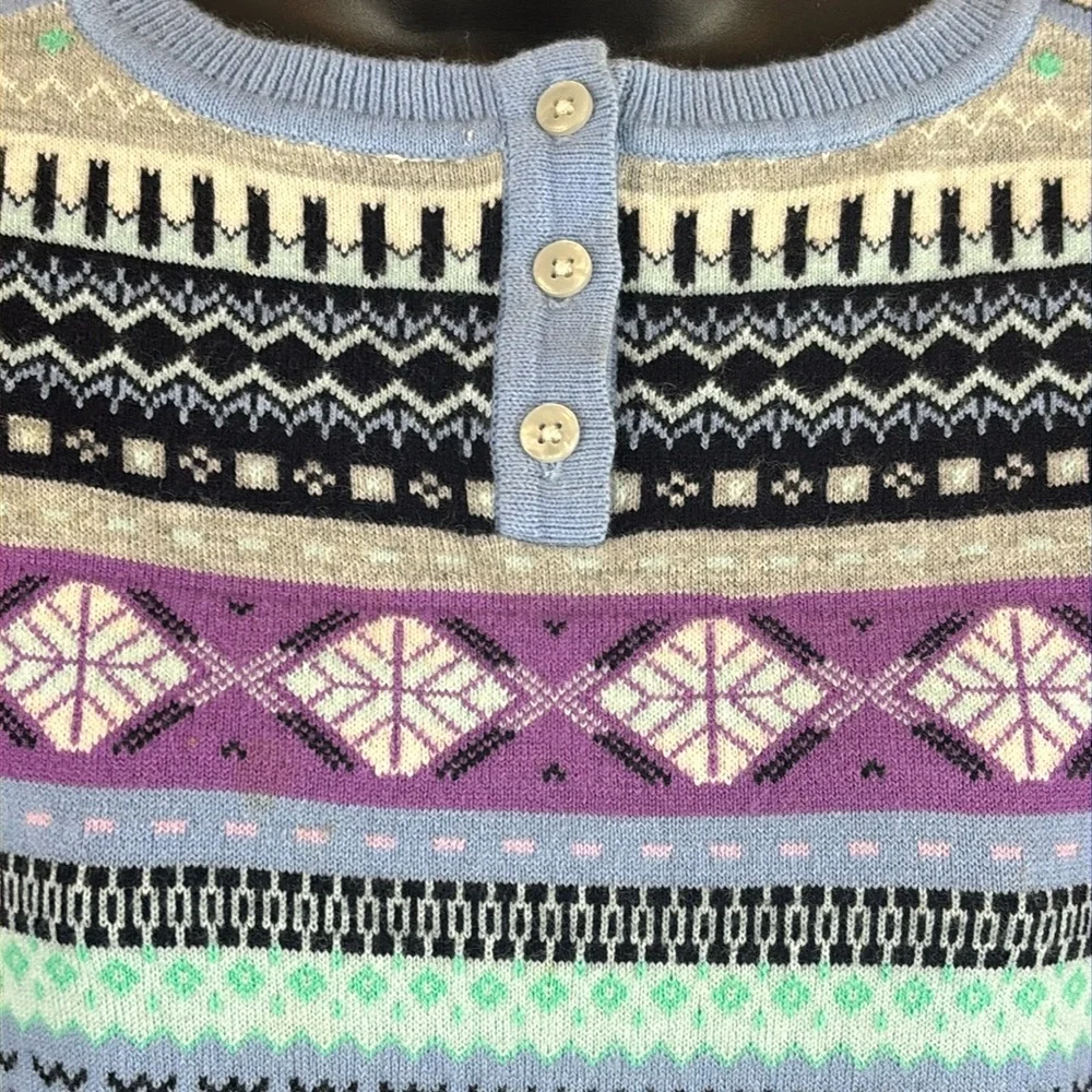 Talbots Sweater Womens‎ Extra Small Wool Blend Geometric Stripes